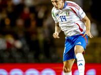 Italy defender Matteo Gabbia plays during the match between Belgium and Italy at the King Baudouin Stadium for the UEFA Nations League - Lea...