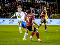 Italy midfielder Nicolo Barella and Belgium midfielder Leandro Trossard play during the match between Belgium and Italy at the King Baudouin...