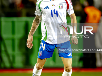 Italy defender Matteo Gabbia plays during the match between Belgium and Italy at the King Baudouin Stadium for the UEFA Nations League - Lea...