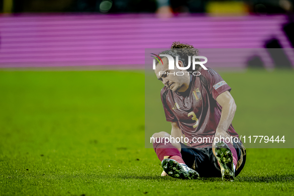 Belgium defender Arthur Theate plays during the match between Belgium and Italy at the King Baudouin Stadium for the UEFA Nations League - L...