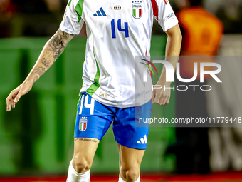 Italy defender Matteo Gabbia plays during the match between Belgium and Italy at the King Baudouin Stadium for the UEFA Nations League - Lea...