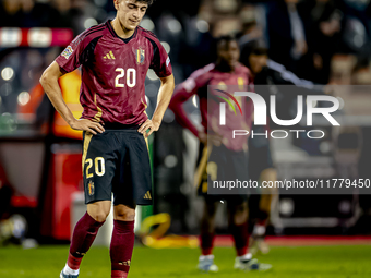 Belgium defender Ameen Al-Dakhil plays during the match between Belgium and Italy at the King Baudouin Stadium for the UEFA Nations League -...