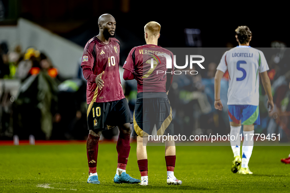 Belgium forward Romelu Lukaku plays during the match between Belgium and Italy at the King Baudouin Stadium for the UEFA Nations League - Le...