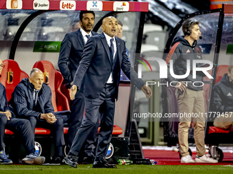 Italy trainer Luciano Spalletti is present during the match between Belgium and Italy at the King Baudouin Stadium for the UEFA Nations Leag...