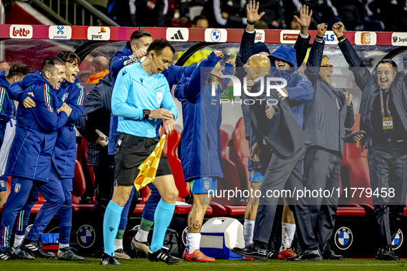 Italy trainer Luciano Spalletti is present during the match between Belgium and Italy at the King Baudouin Stadium for the UEFA Nations Leag...