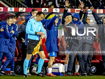 Italy trainer Luciano Spalletti is present during the match between Belgium and Italy at the King Baudouin Stadium for the UEFA Nations Leag...