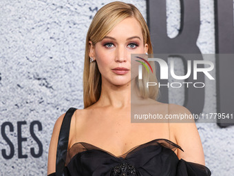 Jennifer Lawrence arrives at the Los Angeles Premiere Of Apple Original Films' 'Bread And Roses' held at the Hammer Museum on November 14, 2...