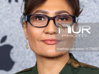 Sahra Mani arrives at the Los Angeles Premiere Of Apple Original Films' 'Bread And Roses' held at the Hammer Museum on November 14, 2024 in...