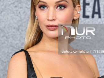 Jennifer Lawrence arrives at the Los Angeles Premiere Of Apple Original Films' 'Bread And Roses' held at the Hammer Museum on November 14, 2...