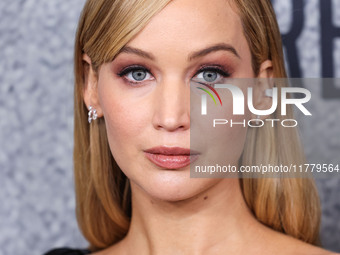 Jennifer Lawrence arrives at the Los Angeles Premiere Of Apple Original Films' 'Bread And Roses' held at the Hammer Museum on November 14, 2...