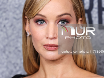 Jennifer Lawrence arrives at the Los Angeles Premiere Of Apple Original Films' 'Bread And Roses' held at the Hammer Museum on November 14, 2...