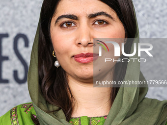 Malala Yousafzai arrives at the Los Angeles Premiere Of Apple Original Films' 'Bread And Roses' held at the Hammer Museum on November 14, 20...