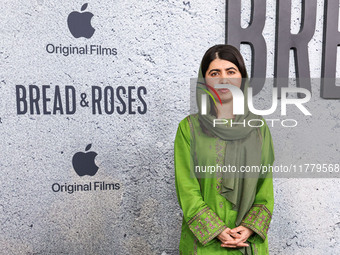 Malala Yousafzai arrives at the Los Angeles Premiere Of Apple Original Films' 'Bread And Roses' held at the Hammer Museum on November 14, 20...