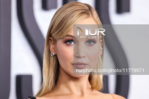 Jennifer Lawrence arrives at the Los Angeles Premiere Of Apple Original Films' 'Bread And Roses' held at the Hammer Museum on November 14, 2...