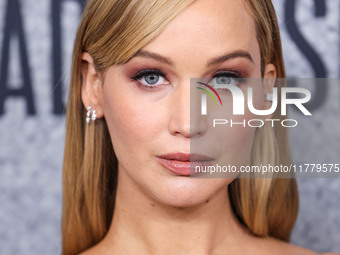 Jennifer Lawrence arrives at the Los Angeles Premiere Of Apple Original Films' 'Bread And Roses' held at the Hammer Museum on November 14, 2...