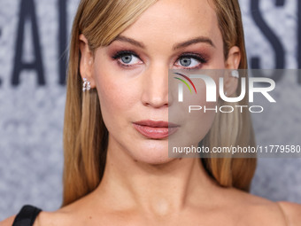 Jennifer Lawrence arrives at the Los Angeles Premiere Of Apple Original Films' 'Bread And Roses' held at the Hammer Museum on November 14, 2...