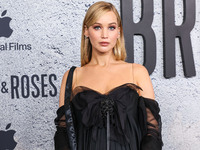 Jennifer Lawrence arrives at the Los Angeles Premiere Of Apple Original Films' 'Bread And Roses' held at the Hammer Museum on November 14, 2...