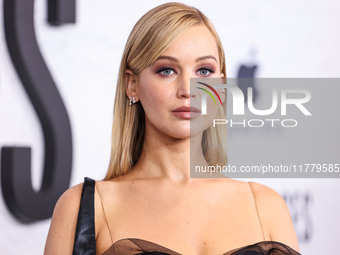 Jennifer Lawrence arrives at the Los Angeles Premiere Of Apple Original Films' 'Bread And Roses' held at the Hammer Museum on November 14, 2...