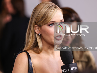 Jennifer Lawrence arrives at the Los Angeles Premiere Of Apple Original Films' 'Bread And Roses' held at the Hammer Museum on November 14, 2...