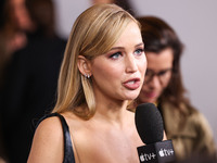 Jennifer Lawrence arrives at the Los Angeles Premiere Of Apple Original Films' 'Bread And Roses' held at the Hammer Museum on November 14, 2...