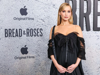 Jennifer Lawrence arrives at the Los Angeles Premiere Of Apple Original Films' 'Bread And Roses' held at the Hammer Museum on November 14, 2...