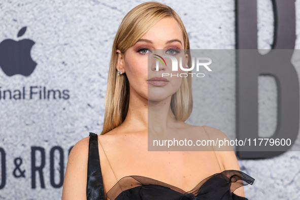 Jennifer Lawrence arrives at the Los Angeles Premiere Of Apple Original Films' 'Bread And Roses' held at the Hammer Museum on November 14, 2...