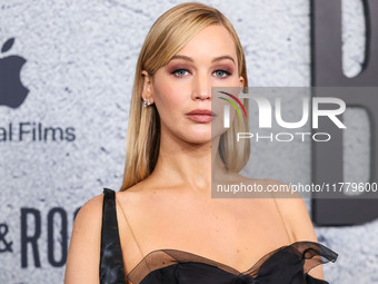 Jennifer Lawrence arrives at the Los Angeles Premiere Of Apple Original Films' 'Bread And Roses' held at the Hammer Museum on November 14, 2...