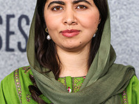 Malala Yousafzai arrives at the Los Angeles Premiere Of Apple Original Films' 'Bread And Roses' held at the Hammer Museum on November 14, 20...