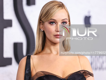 Jennifer Lawrence arrives at the Los Angeles Premiere Of Apple Original Films' 'Bread And Roses' held at the Hammer Museum on November 14, 2...