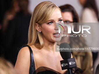 Jennifer Lawrence arrives at the Los Angeles Premiere Of Apple Original Films' 'Bread And Roses' held at the Hammer Museum on November 14, 2...