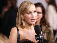 Jennifer Lawrence arrives at the Los Angeles Premiere Of Apple Original Films' 'Bread And Roses' held at the Hammer Museum on November 14, 2...