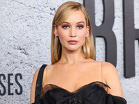 Jennifer Lawrence arrives at the Los Angeles Premiere Of Apple Original Films' 'Bread And Roses' held at the Hammer Museum on November 14, 2...