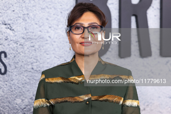 Sahra Mani arrives at the Los Angeles Premiere Of Apple Original Films' 'Bread And Roses' held at the Hammer Museum on November 14, 2024 in...