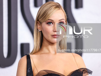 Jennifer Lawrence arrives at the Los Angeles Premiere Of Apple Original Films' 'Bread And Roses' held at the Hammer Museum on November 14, 2...