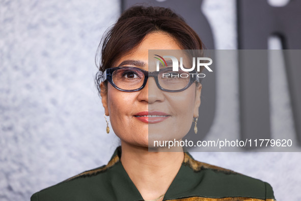 Sahra Mani arrives at the Los Angeles Premiere Of Apple Original Films' 'Bread And Roses' held at the Hammer Museum on November 14, 2024 in...