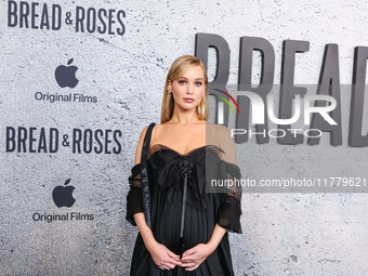 Jennifer Lawrence arrives at the Los Angeles Premiere Of Apple Original Films' 'Bread And Roses' held at the Hammer Museum on November 14, 2...