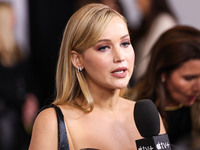 Jennifer Lawrence arrives at the Los Angeles Premiere Of Apple Original Films' 'Bread And Roses' held at the Hammer Museum on November 14, 2...