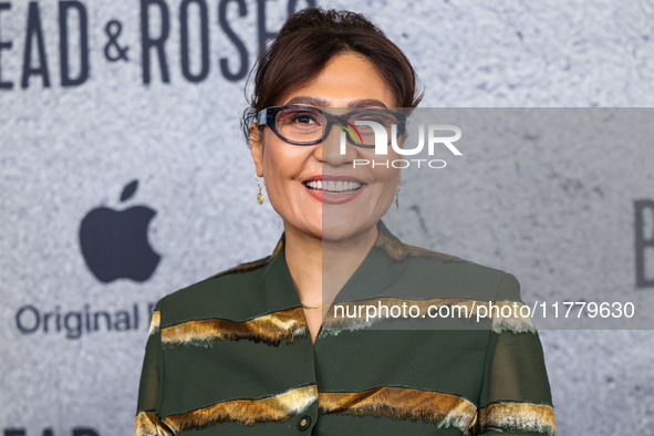 Sahra Mani arrives at the Los Angeles Premiere Of Apple Original Films' 'Bread And Roses' held at the Hammer Museum on November 14, 2024 in...