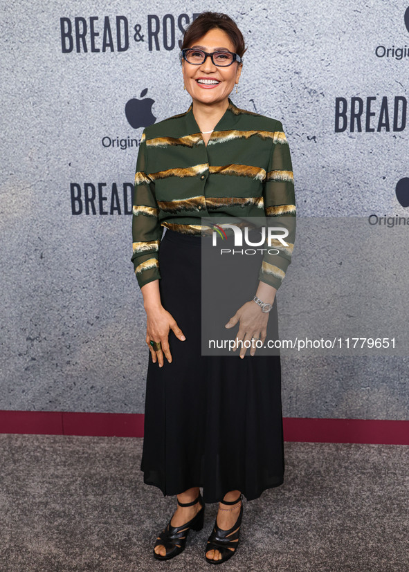 Sahra Mani arrives at the Los Angeles Premiere Of Apple Original Films' 'Bread And Roses' held at the Hammer Museum on November 14, 2024 in...