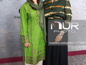 Malala Yousafzai and Sahra Mani arrive at the Los Angeles Premiere Of Apple Original Films' 'Bread And Roses' held at the Hammer Museum on N...