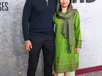 Asser Malik and wife Malala Yousafzai arrive at the Los Angeles Premiere Of Apple Original Films' 'Bread And Roses' held at the Hammer Museu...