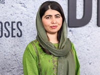 Malala Yousafzai arrives at the Los Angeles Premiere Of Apple Original Films' 'Bread And Roses' held at the Hammer Museum on November 14, 20...