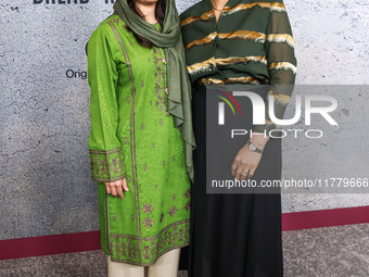 Malala Yousafzai and Sahra Mani arrive at the Los Angeles Premiere Of Apple Original Films' 'Bread And Roses' held at the Hammer Museum on N...