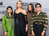 Malala Yousafzai, Jennifer Lawrence, Justine Ciarrocchi and Sahra Mani arrive at the Los Angeles Premiere Of Apple Original Films' 'Bread An...