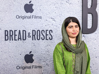 Malala Yousafzai arrives at the Los Angeles Premiere Of Apple Original Films' 'Bread And Roses' held at the Hammer Museum on November 14, 20...