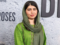 Malala Yousafzai arrives at the Los Angeles Premiere Of Apple Original Films' 'Bread And Roses' held at the Hammer Museum on November 14, 20...