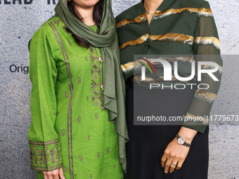 Malala Yousafzai and Sahra Mani arrive at the Los Angeles Premiere Of Apple Original Films' 'Bread And Roses' held at the Hammer Museum on N...