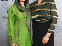 Malala Yousafzai and Sahra Mani arrive at the Los Angeles Premiere Of Apple Original Films' 'Bread And Roses' held at the Hammer Museum on N...