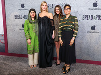 Malala Yousafzai, Jennifer Lawrence, Justine Ciarrocchi and Sahra Mani arrive at the Los Angeles Premiere Of Apple Original Films' 'Bread An...