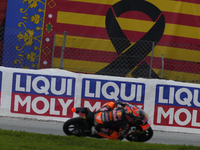 Flag of the Valencian Community in memory of the victims of the floods during the free practice of the Motul Solidarity Grand Prix of Barcel...